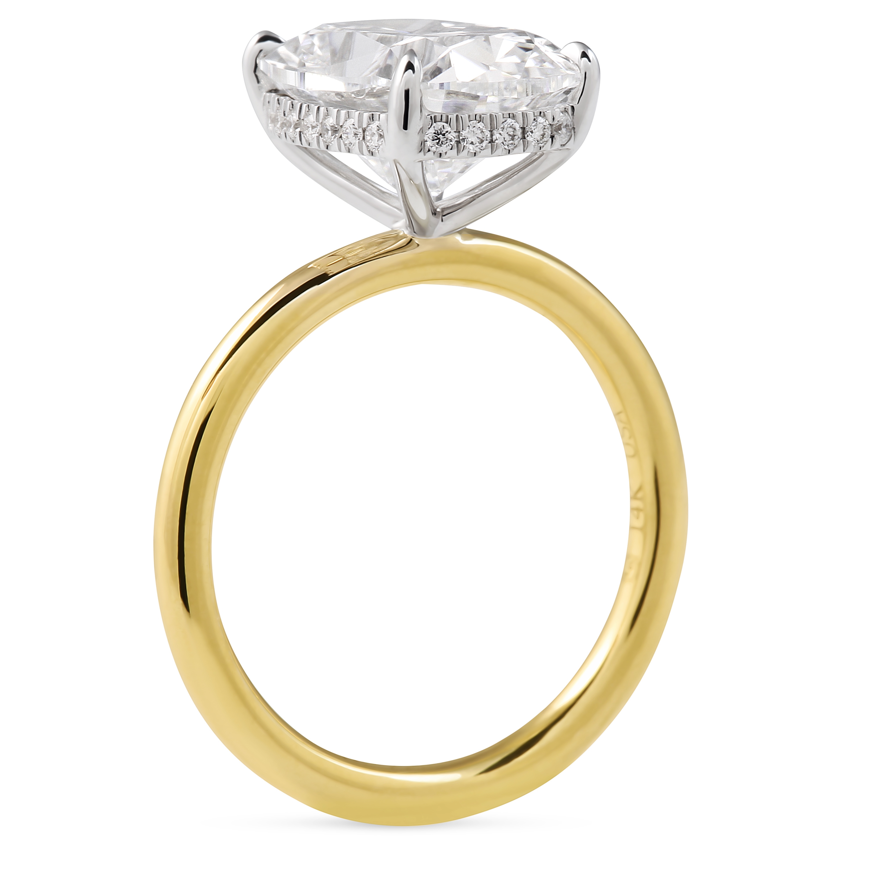 4.12 carat Cushion Cut Lab Diamond Solitaire Ring flat