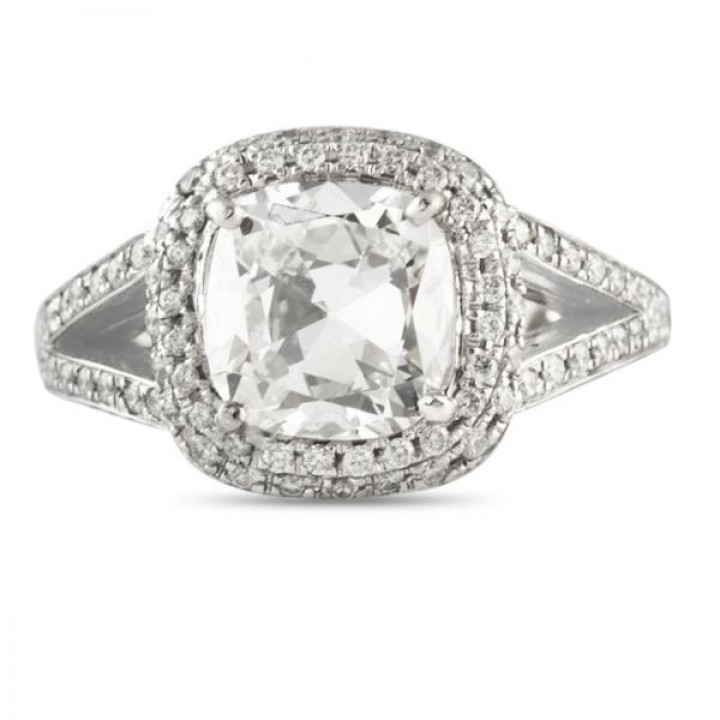 1.86 carat Cushion Cut Diamond 18K White Gold Engagement Ring