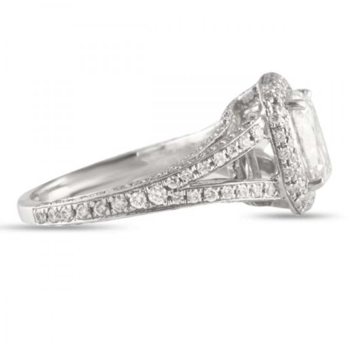 1.86 carat Cushion Cut Diamond 18K White Gold Engagement Ring