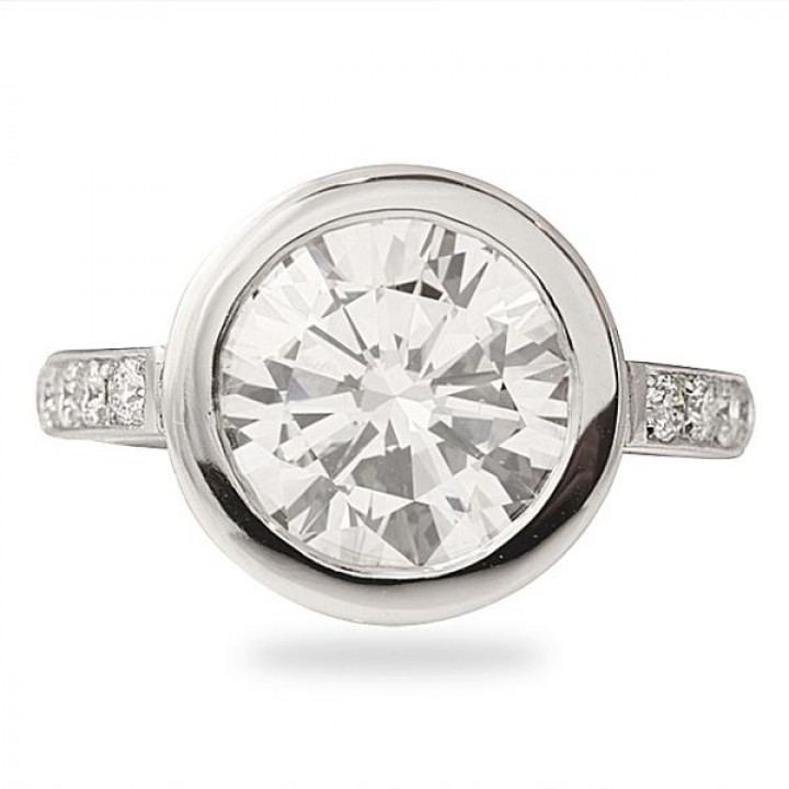 3.54 ct Round Diamond Platinum Engagement Ring