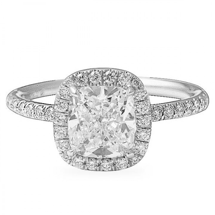 1.51 ct Cushion Diamond Platinum Engagement Ring