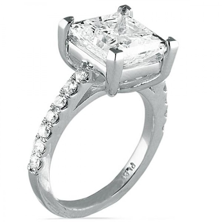 3.50 carat Princess Cut Diamond Platinum Engagement Ring