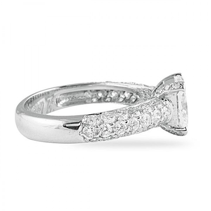 1.52 ct Radiant Cut Diamond Platinum Engagement Ring