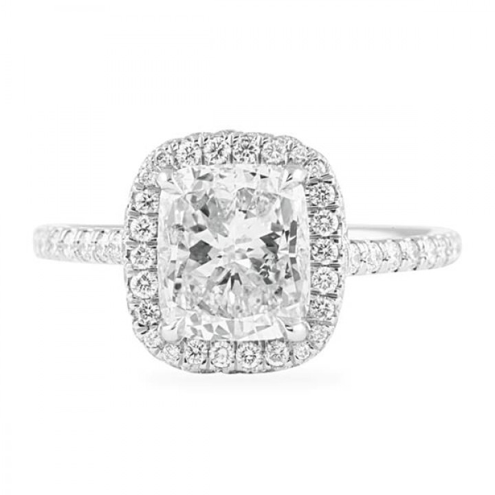 1.85 ct Cushion Diamond Platinum Engagement Ring