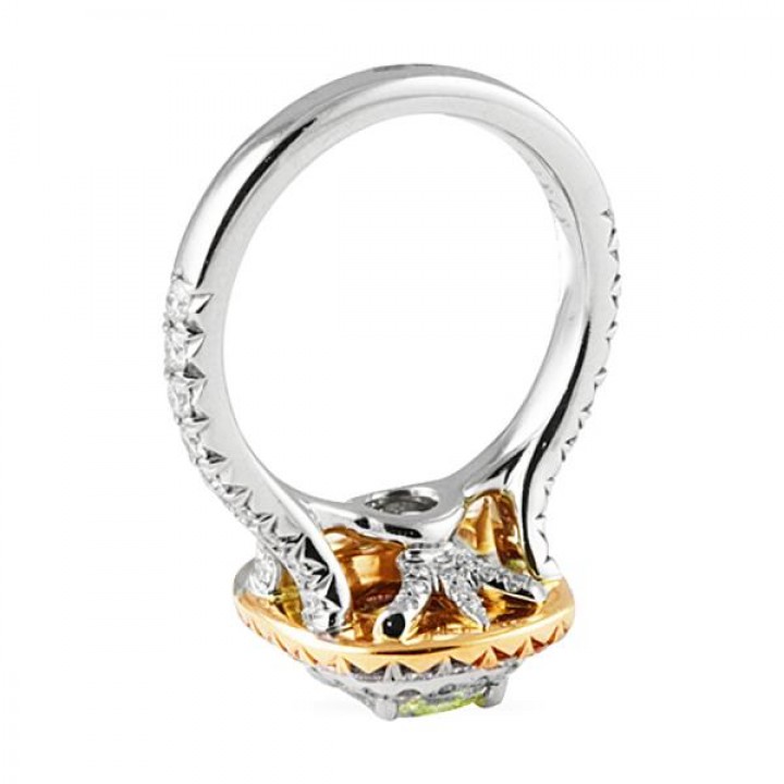 1.55 carat Fancy Intense Green Diamond Engagement Ring