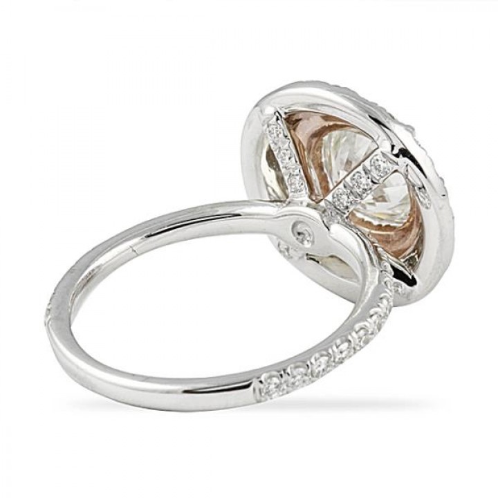 1.20 carat Round Diamond Double Halo Engagement Ring flat