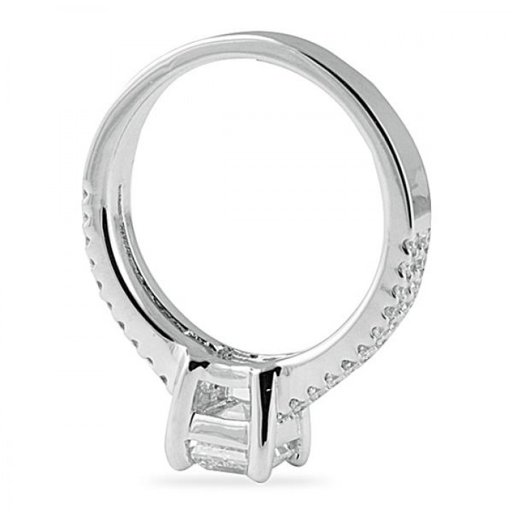 0.90 ct Asscher Cut Diamond White Gold Engagement Ring