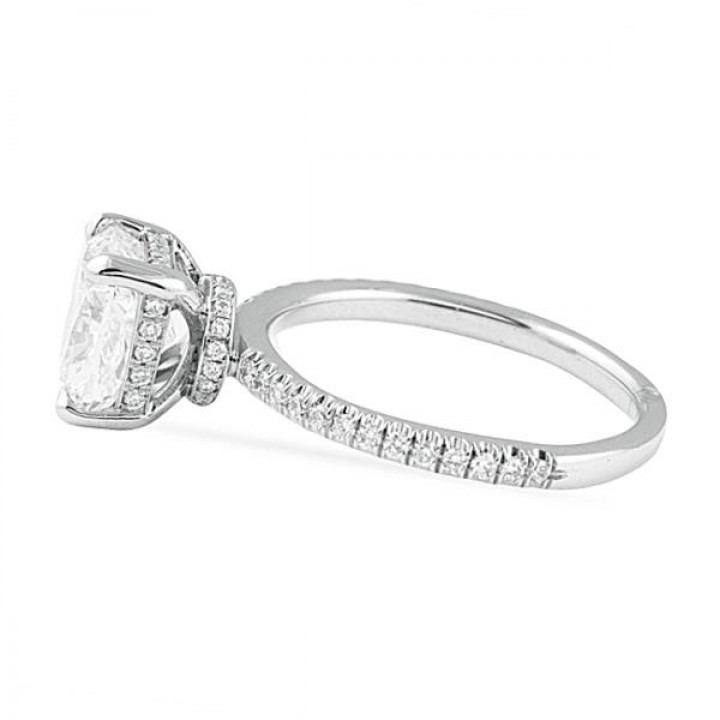 2.10 carat Cushion Cut Diamond Platinum Engagement Ring