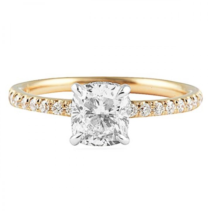 1.01 ct Cushion Cut Diamond Two-Tone Engagement Ring