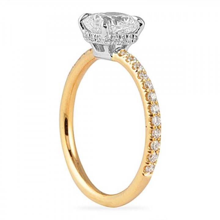 1.01 ct Cushion Cut Diamond Two-Tone Engagement Ring