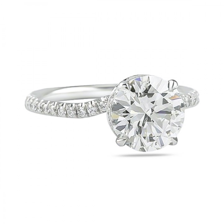 2.04ct Round Diamond Invisible Gallery™ Engagement Ring flat
