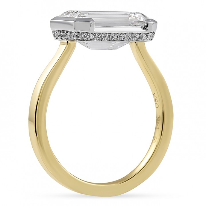 Half Carat Bezel Set Pear Diamond Ring - Abhika Jewels