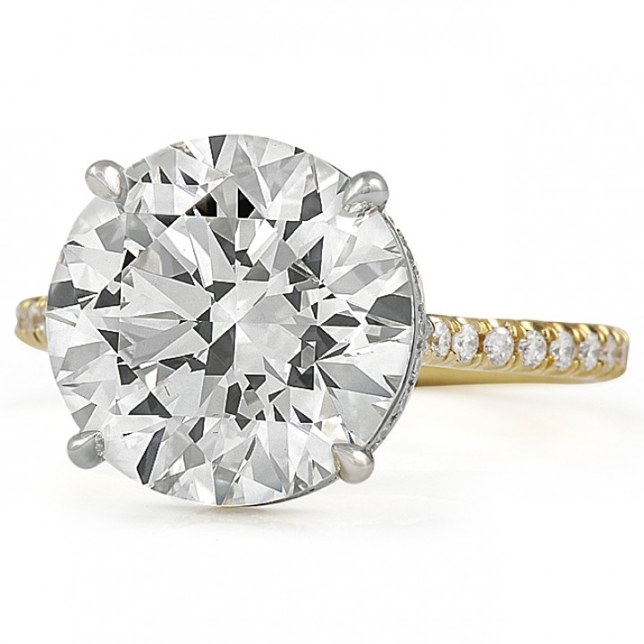 6.01 carat Round Diamond Signature Wrap Engagement Ring