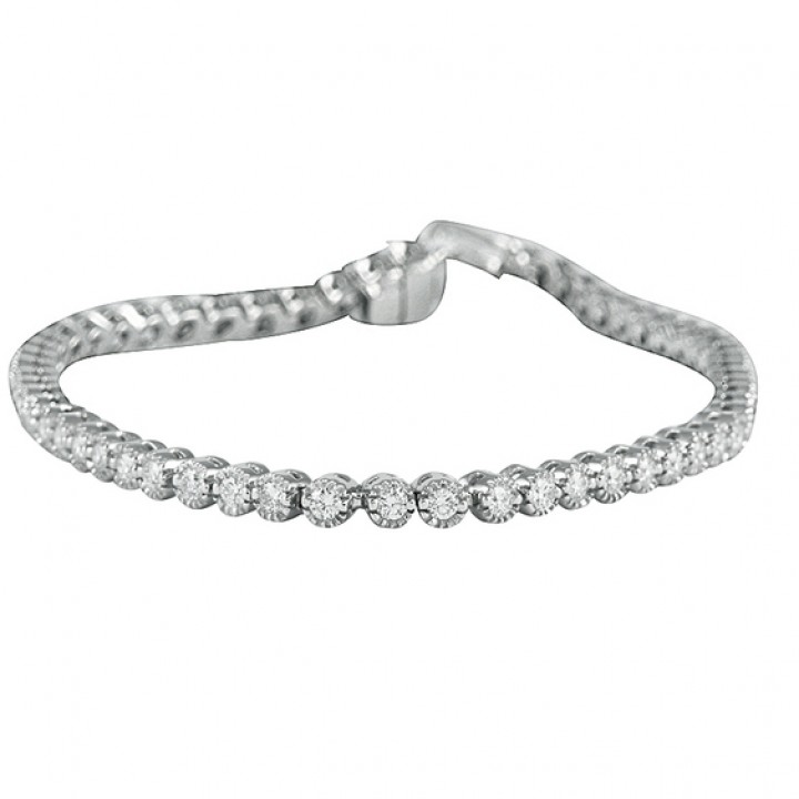 1.80 Carat Milgrain Bezel Set Diamond Tennis Bracelet