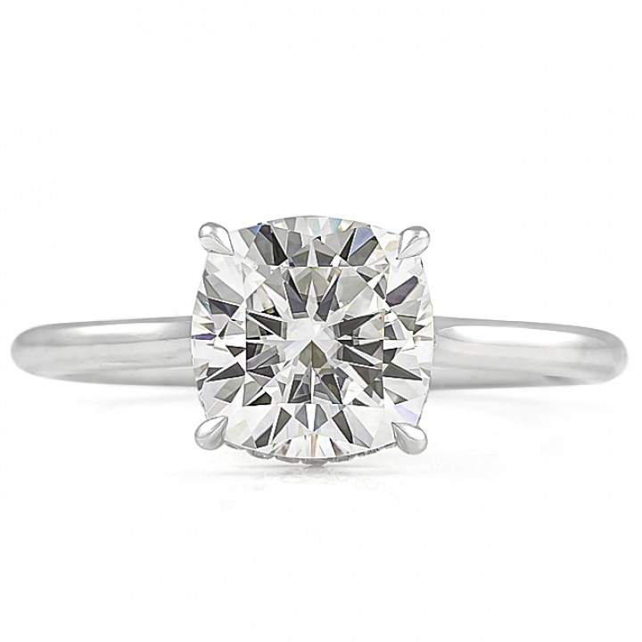 Cushion Moissanite Double Signature Wrap Engagement Ring  front view