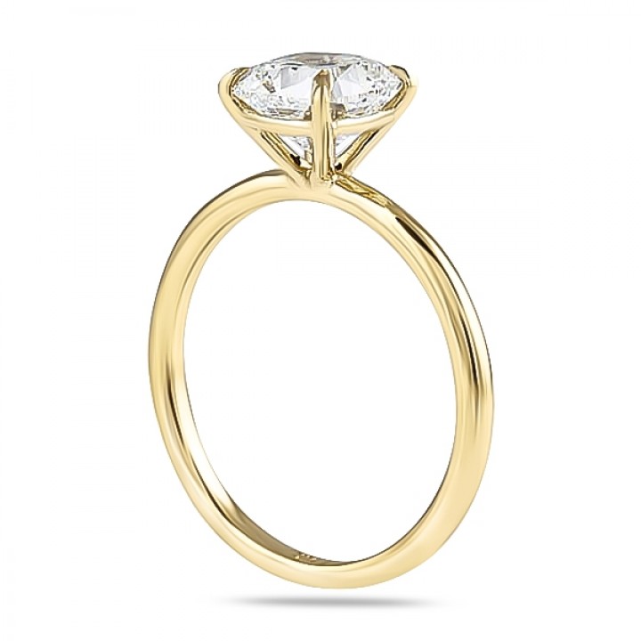 1.60ct Cushion Cut Diamond Yellow Gold Solitaire Engagement Ring top