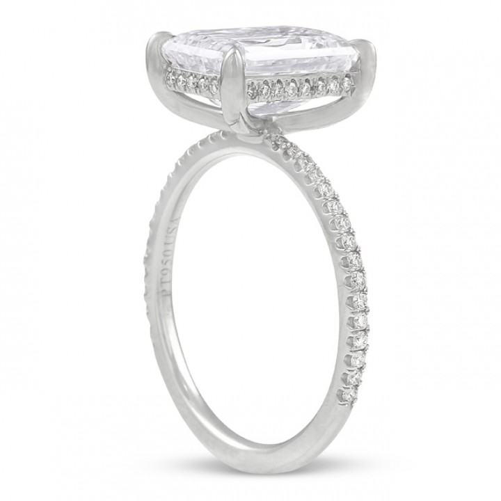 4.03 carat Hybrid Step Cut Engagement Ring