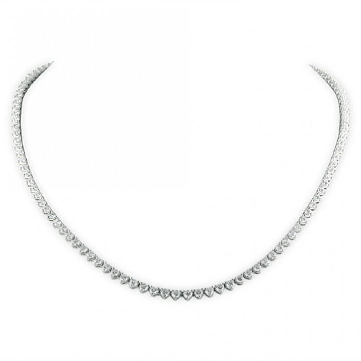 three prong tennis necklace design with 8 carats of diamond