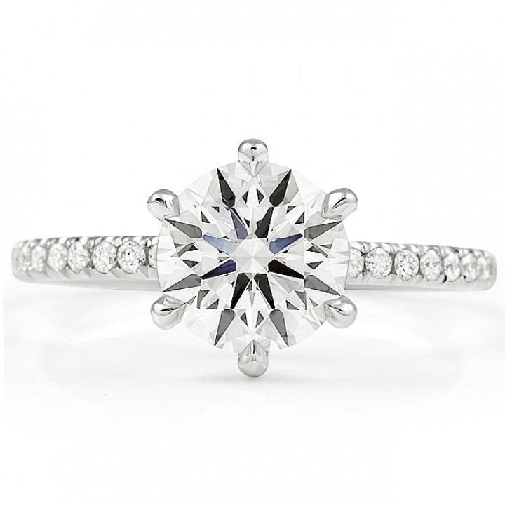 1.60ct Round Lab Grown Diamond Engagement Ring top