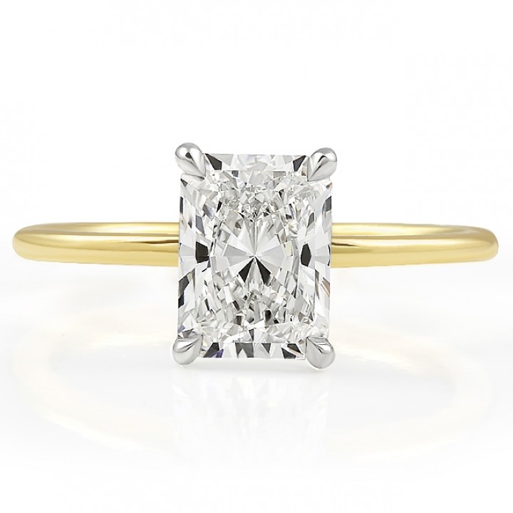 1.71 carat Radiant Cut Lab Grown Diamond Solitaire Ring top