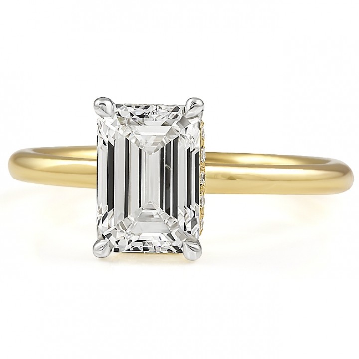 1.7ct Emerald Cut Lab Diamond Invisible Gallery™ Ring top