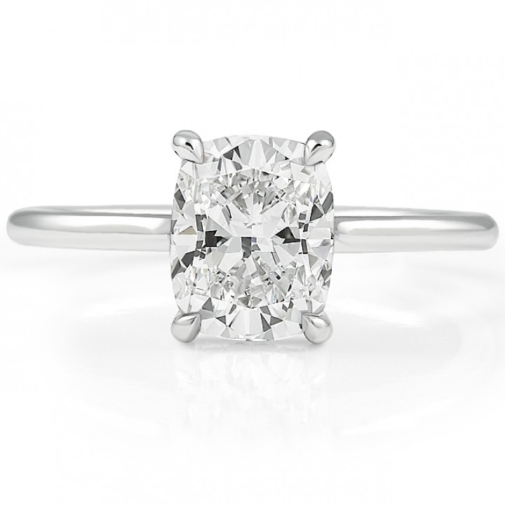 1.54ct Cushion Cut Lab Diamond Solitaire Engagement Ring top