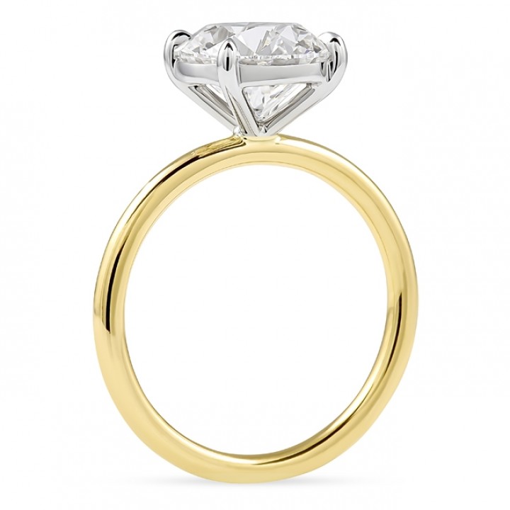 2.70 carat Round Lab Diamond Two-Tone Solitaire Ring flat