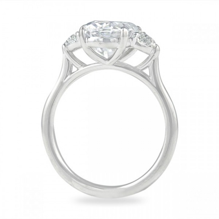 Oval Moissanite Three-Stone Engagement Ring