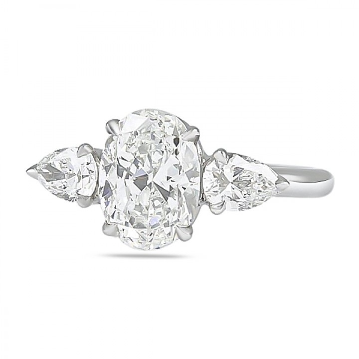 1.12ct Oval Diamond Invisible Gallery™ Three-Stone Ring top
