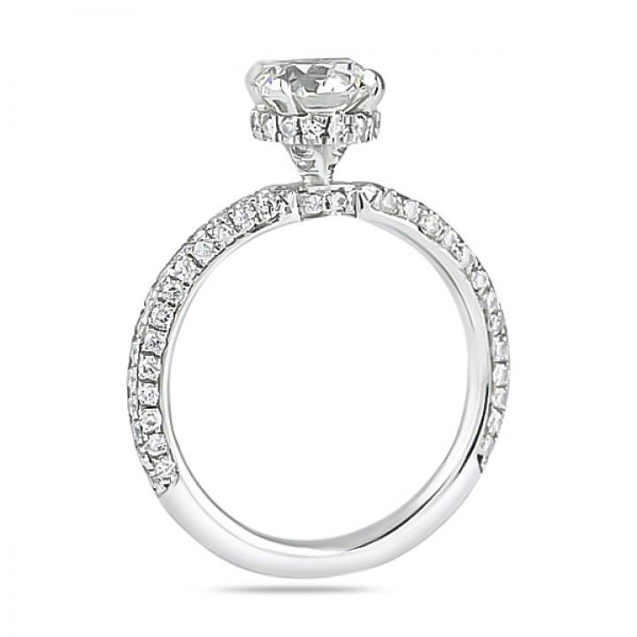 1.01ct Round Diamond Three-Row Band Engagement Ring flat