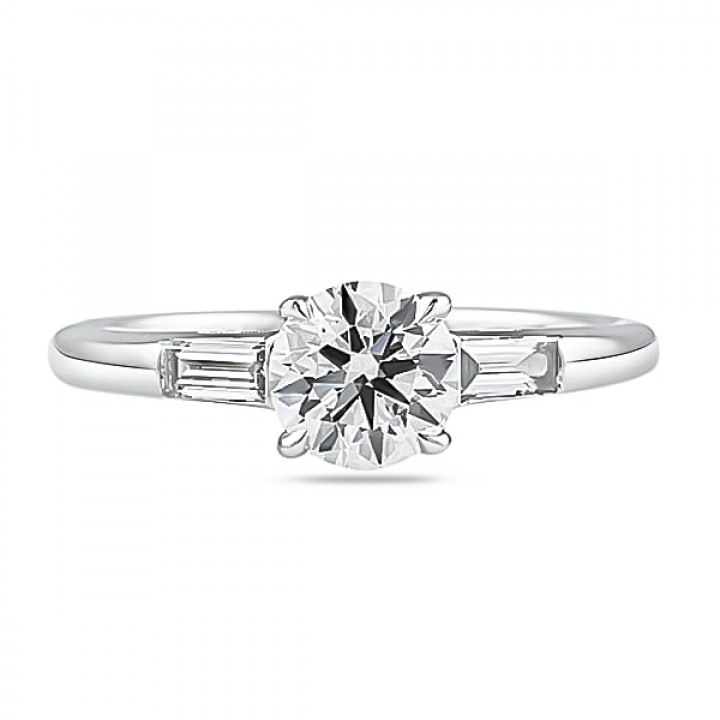 .80 ct Round Diamond Three-Stone Engagement Ring top