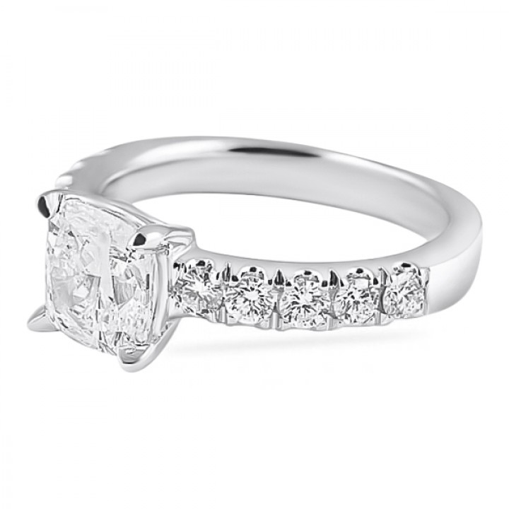 2.05 carat Brilliant Cushion Engagement Ring angle