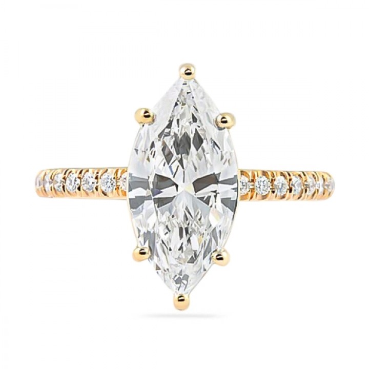 1.90 Carat Marquise Diamond Rose Gold Engagement Ring top