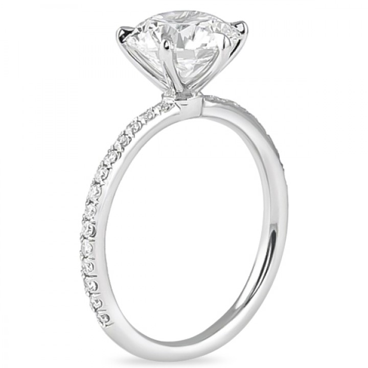 1.80 carat Round Diamond Six-Prong Engagement Ring angle