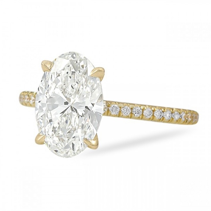 2.50 ct Oval Diamond Yellow Gold Four-Prong Engagement Ring