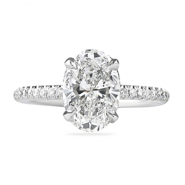 2.02ct Oval Diamond Signature Wrap Engagement Ring flat