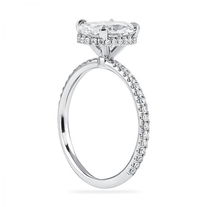 2.02ct Oval Diamond Signature Wrap Engagement Ring flat