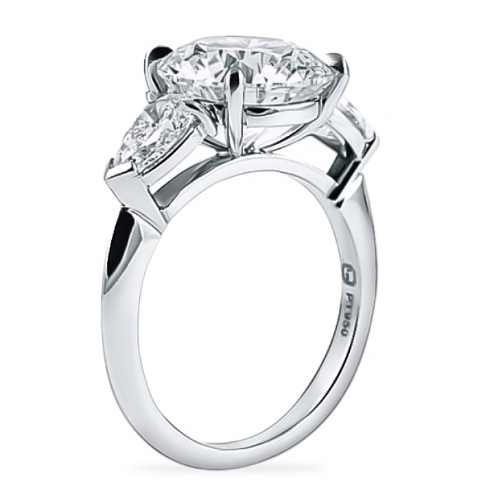 4.52ct Round Diamond Three-Stone Engagement Ring flat