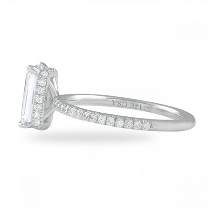 1.50 carat Hybrid Step Cut Diamond Signature Wrap Ring flat