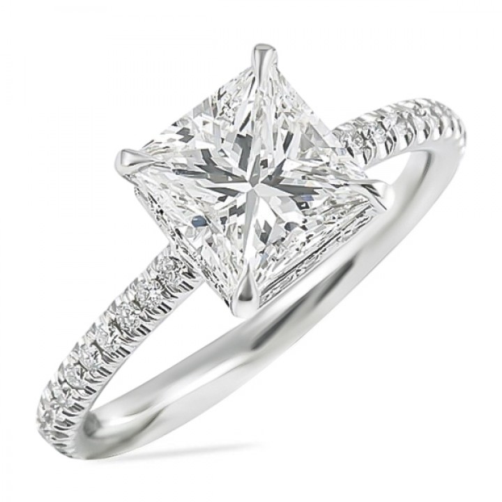 1.60ct Princess Cut Diamond Invisible Gallery™ Ring angle