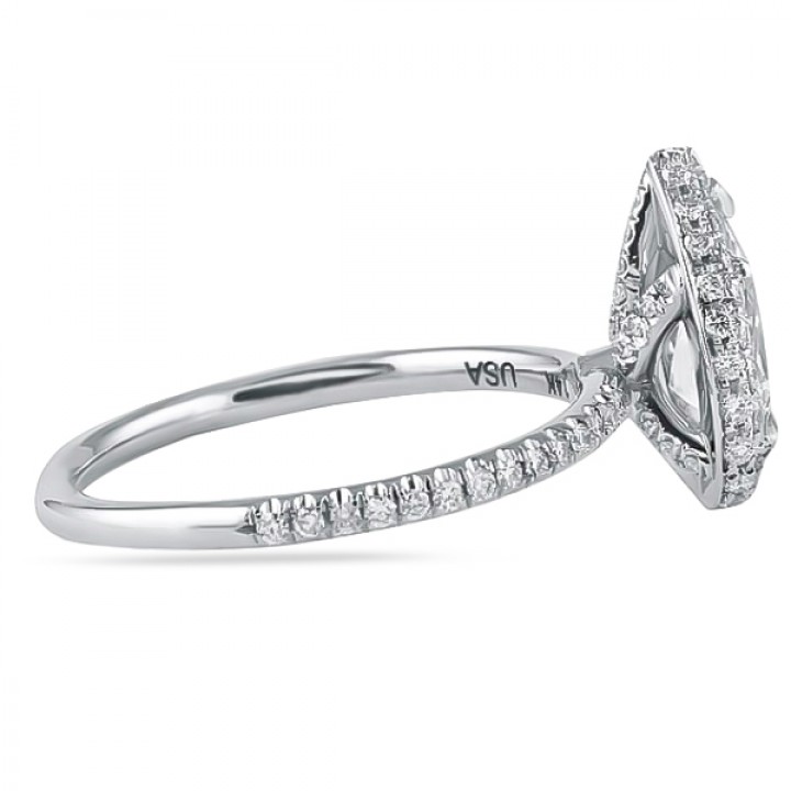 .80ct Pear Shape Diamond Double Edge Halo Engagement Ring flat
