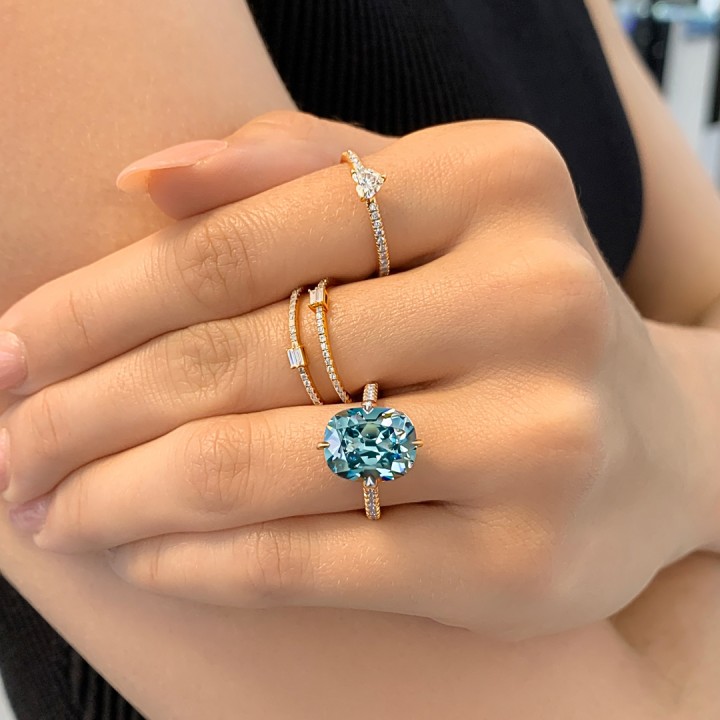 Infinity Symbol Ring 1/20 ct tw Blue Diamonds 10K White Gold | Jared