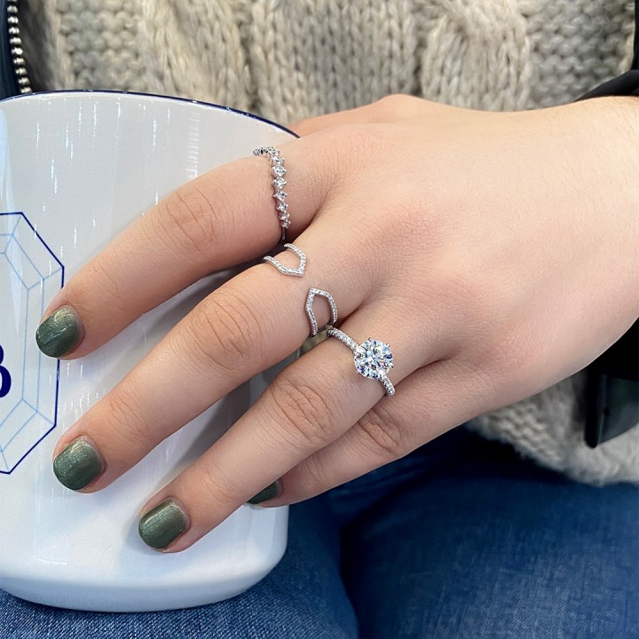 1.90 carat Round Lab Diamond 6-Prong Engagement Ring Flat