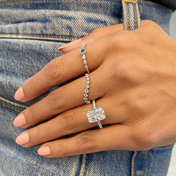 3.24 carat Lab Radiant Cut Diamond Engagement Ring