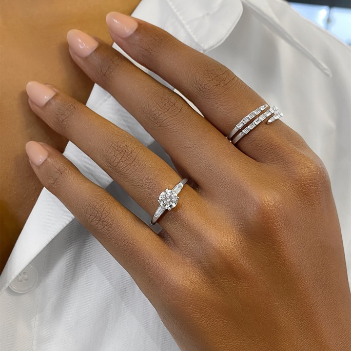 .80 ct Round Diamond Three-Stone Engagement Ring top