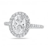1.53 carat Oval Diamond Classic Halo Engagement Ring