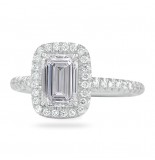 1.20 carat Emerald Cut Diamond Halo Engagement Ring