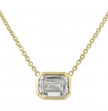 1.67 carat Lab-Grown Emerald Cut Diamond Bezel Set Pendant GIA 