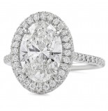 2.84 carat Oval Lab Diamond Double Edge Halo Engagement Ring