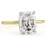 3.09 carat Antique Cushion Lab Diamond Solitaire Engagement Ring